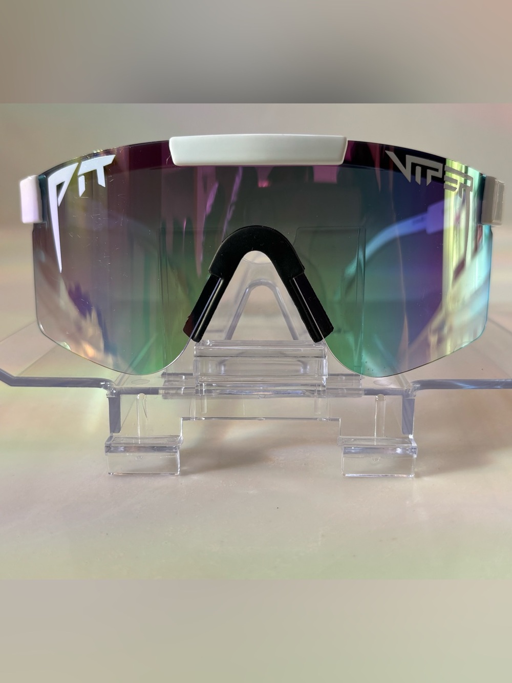 Miami lights Polarized PIT VIPER SG White Frame Mirrored Multicolor Lens UV40